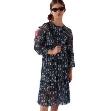 Imagem de Vestido Juvenil Preto Estampado Menina Anjo Kikixodó, Estampado, 12