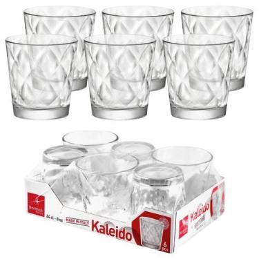 Imagem de Jogo de Copos de Vidro 6pçs Bormioli Rocco Kaleido 240ml Original Itál