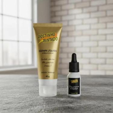 Imagem de Clown liquido a Prova d"agúa 40 gr Branco + Diluidor - Rostinho Pintad