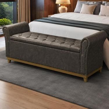 Imagem de Baú de Madeira Pé de Cama Box King Size material sintético - D'Julia, 