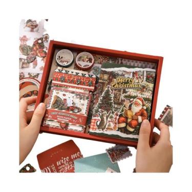 Imagem de Conjunto De Scrapbooking De Natal Com 125 Peças, Adesivos DIY, Fita De