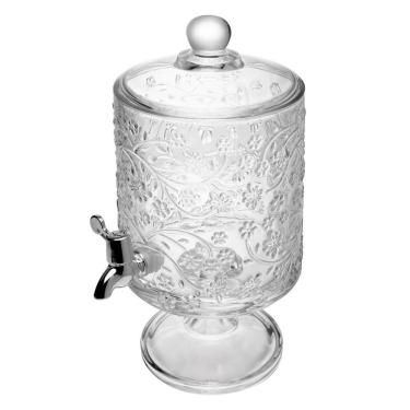 Imagem de Suqueira Daisy Redonda 4,5L para Sucos e Drinks em Cristal Ecológico para Mesa de Café e Festas Wolff