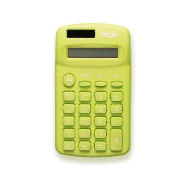 Imagem de Calculadora de Bolso Elgin 8 Dígitos com Desligamento Automático Visor LCD Dupla Alimentação Verde