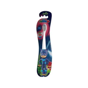 Imagem de Escova Dental Infantil Branca Macia Até 6 Anos PJ Masks 3D Green - Gre