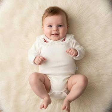Imagem de Body Longo Hug Com Gola Bordada Off White, G, Creme