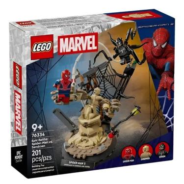 Imagem de Brinquedo de Construção Lego 76334 Batalha Épica com Minifiguras Homem-Aranha Venom e Homem-Areia Plástico 201 Peças