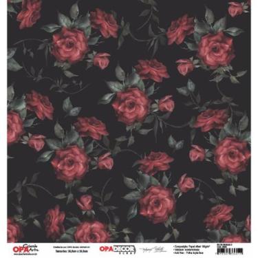 Imagem de Papel Scrapbook Opadecor Flor Rosas 5 30,5x30,5 2653 Opa