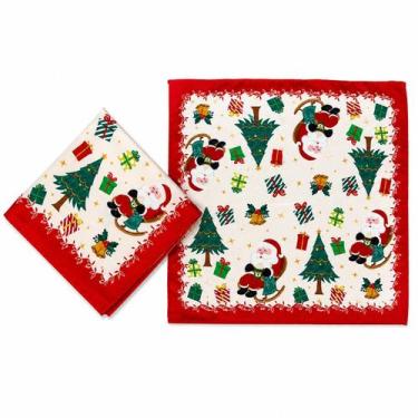 Imagem de Guardanapo De Natal Tecido Papai Noel Mesa Posta Decoração Natalina - 