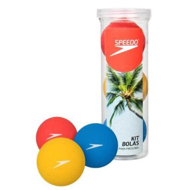 Imagem de Kit De 3 Bolas Frescobol Speedo - Colors, Azul, Amarelo