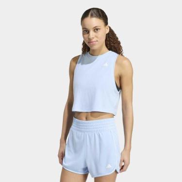 Imagem de Regata Adidas Essentials Feminina, Azul, Branco, M