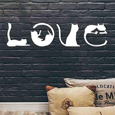 Imagem de Quadro Decorativo Gato Love Vazado – MDF 3mm Cor:BRANCO
