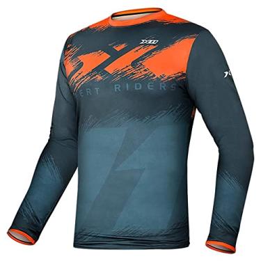 Imagem de Blusa X11 Sunprotec Segunda pele Proteção solar Rise Eclipse Azul/Laranja 3G
