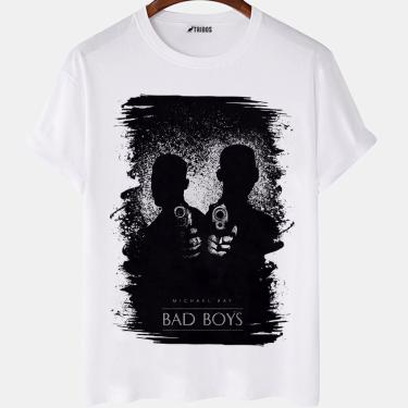 Imagem de Camiseta masculina Bad Boys Filme Policial Famoso Camisa Blusa Branca Estampada
