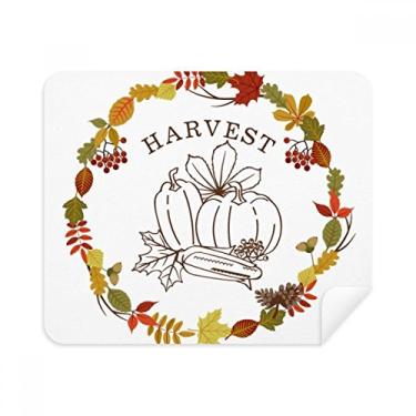 Imagem de Pano de limpeza com estampa de guirlanda de Dia de Ação de Graças, 2 peças, tecido de camurça