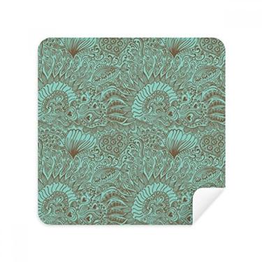 Imagem de Pano de limpeza de tela de tecido de camurça com estampa abstrata azul peixe, pacote com 2