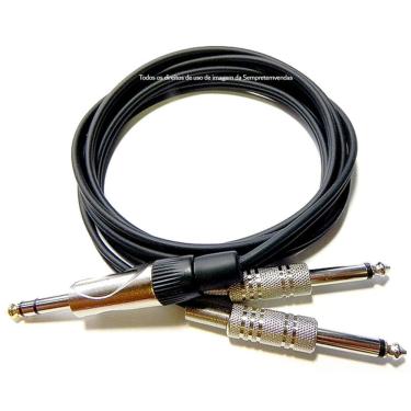 Imagem de Cabo de Áudio Blindado Y P10 Estéreo P10 Mono Duplo Profissional 5 Metros