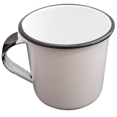 Imagem de Caneca Esmaltada Xícara de Café Chá 400ml Caneca  Agata Caneca Branca