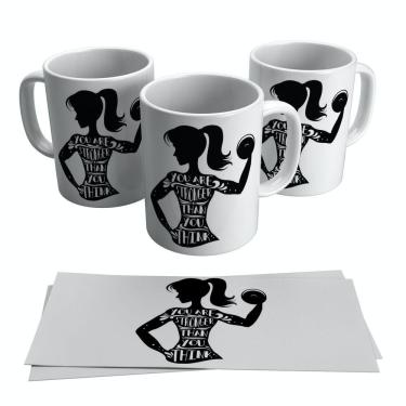 Imagem de Caneca Feminina Crossfit Fitness Musculação Mulher 325ml