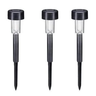 Imagem de Kit 3 Luminária Balizador Espeto Jardim Solar 1 Led 0,06W Decoração - Liege