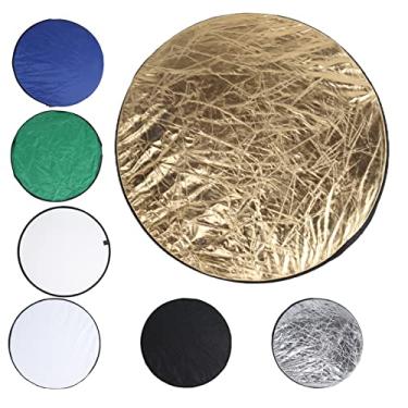 Imagem de Shanrya Refletor de estúdio fotográfico, refletor de iluminação de fotografia universal 7 em 1 elástico flexível 80 cm/31,5 pol. para fotografia interna e externa