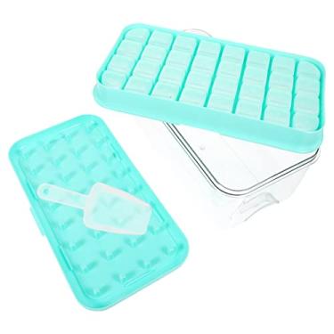 Imagem de Hemoton 1 Conjunto Fazedor De Gelo Recipientes De Biscoito Com Tampas Cubo De Gelo Fabricante De Cubos De Gelo Bandejas De Biscoito Com Tampas Mini Freezer Volta Abdômen Máquina De Bola