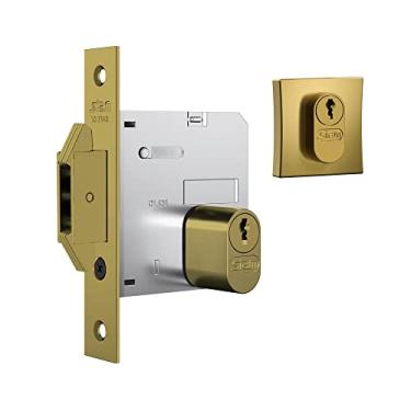 Imagem de FECHADURA PORTA DE CORRER E BATER STAM 1006 GOLD DOURADA ASA DE AVIÃO QUADRADA 45 MM