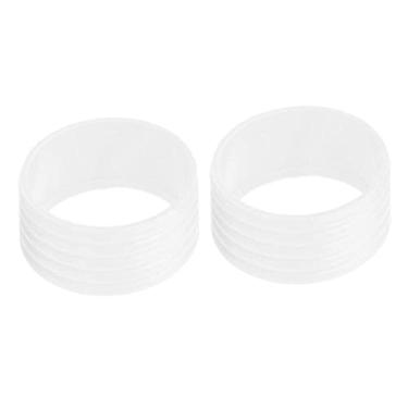 Imagem de LoveinDIY Pacote com 2 anéis de silicone com alça e alça de raquete de tênis com fecho de badminton selada - branco, 2,5 cm
