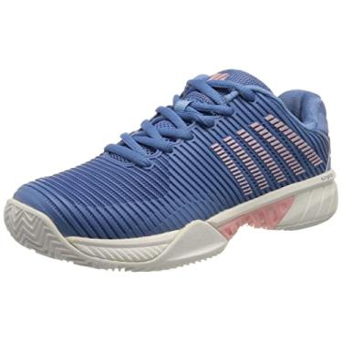Imagem de K-Swiss Tênis feminino Hypercourt Express 2 HB - Clay Court, Azul lago/branco/rosa orquídea prateado, 36