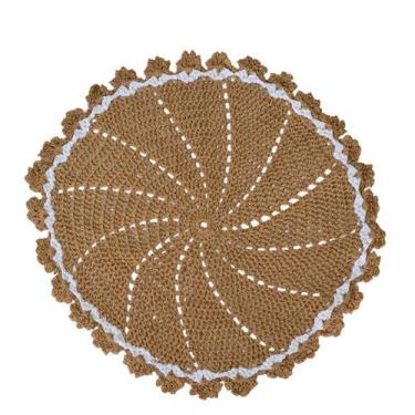 Imagem de Jogo Americano Crochê Barroco Bege 42cm - Bizoca