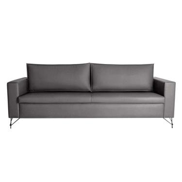 Imagem de sofá 3 lugares adrian veludo cinza 230 cm