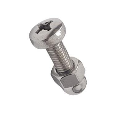 Imagem de Kit Porca Calota e Parafuso M6x16 Em Inox 304 Polido 10 Pcs