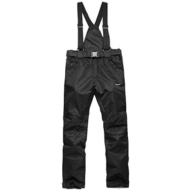 Imagem de Tingpai Calças de neve quentes de inverno calças de esqui à prova d'água pa clima frio com suspensórios removíveis pa homens mulheres esqui snowboa pá