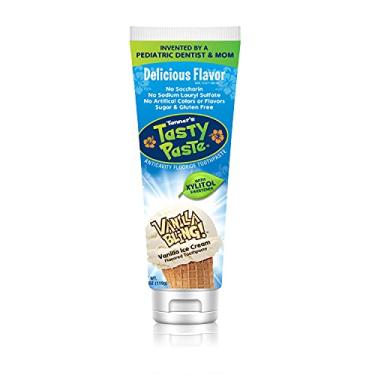Imagem de Tanner's Tasty Paste Pasta de dente infantil com flúor anticavidade/ótimo sabor, seguro e eficaz sabor baunilha para crianças (120 ml)