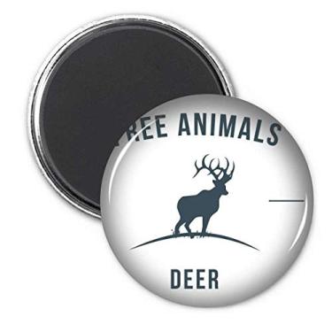 Imagem de Adesivo de ímã de geladeira com contorno azul de cervo de desenho animado para presente