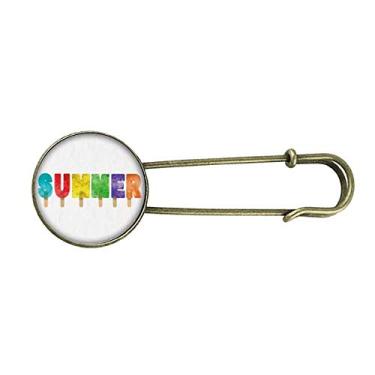 Imagem de Broche de metal retrô de verão inglês picolés com palavras de picolés