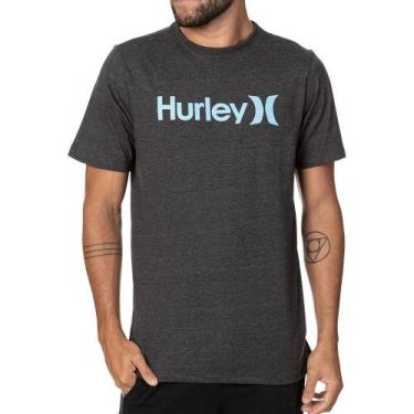 Imagem de Camiseta Hurley O&O Outline Masculina Preto Mescla
