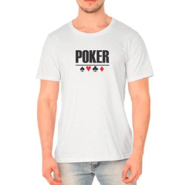 Imagem de Camiseta Masculina Algodão Poker Confortável Macia Casual - Ragor