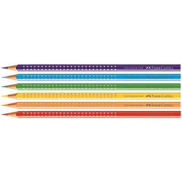 Imagem de Lápis de Cor Triangular, Faber Castell 121024LTN, Multicor, Pacote com 6 Unidades
