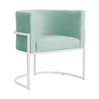 Imagem de Poltrona Luana para Escritório Base Branca Veludo Cores - DS Estofados