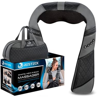 Imagem de Massageadores para pescoço e costas com calor – Almofada 3D de tecido profundo, massagem elétrica nas costas do pescoço e nos ombros, ombros, pés, pernas, corpo – Alivia a dor muscular – escritório, casa e carro