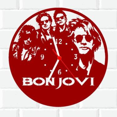 Imagem de Relógio De Madeira Mdf Parede Bon Jovi Rock 1 V - 3D Fantasy