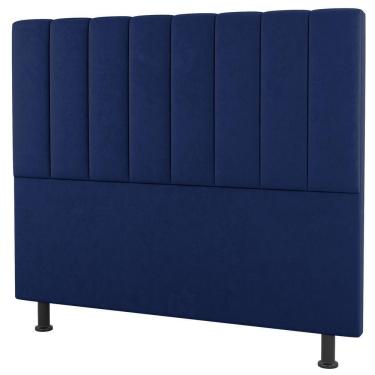 Imagem de Cabeceira Cama Box Casal Queen Size Cora 160Cm Suede Azul