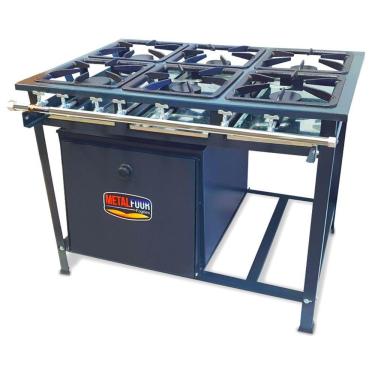 Imagem de Fogão Industrial 6 Bocas 6QS Baixa Pressão P5 com Forno 90L de Piso