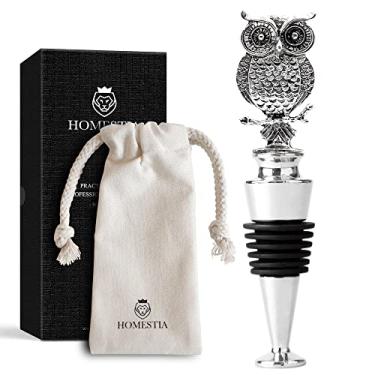 Imagem de Rolha de garrafa de vinho reutilizável de silicone de aço inoxidável para abacaxi Homestia, Owl