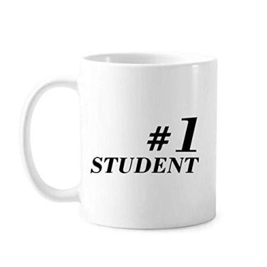 Imagem de Número.1 Caneca de cerâmica com citação de professor de estudante Caneca de porcelana de café