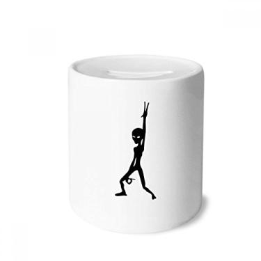 Imagem de DIYthinker Caixa de dinheiro alienígena universal e espacial, porta-moedas de cerâmica, presente de cofrinho