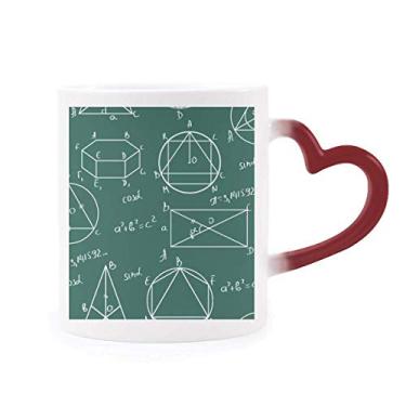 Imagem de Caneca de grés com fórmula geométrica matemática, cálculo sensível ao calor, mudança de cor vermelha