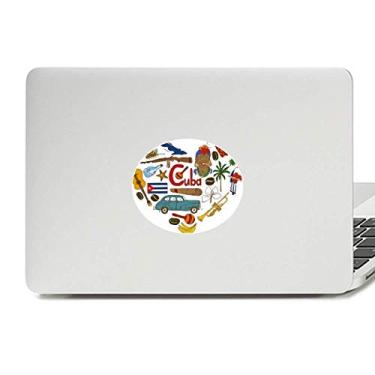 Imagem de Adesivo de vinil com emblema de bandeira nacional de Cuba Love Heart Landscap