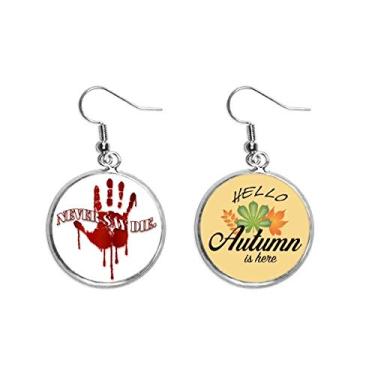 Imagem de Absolute Handprint Abandon Death Ear Pendente Folha Outono Brinco Joia
