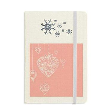 Imagem de Caderno de flores de coração rosa para dia dos namorados grosso diário flocos de neve inverno